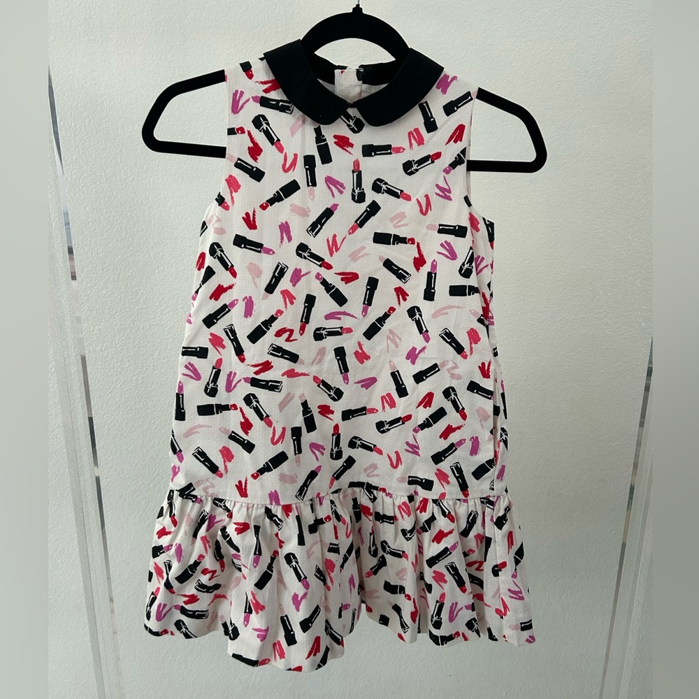 Kate Spade Lipstick Print Kids Dress - Black, Pink, Red